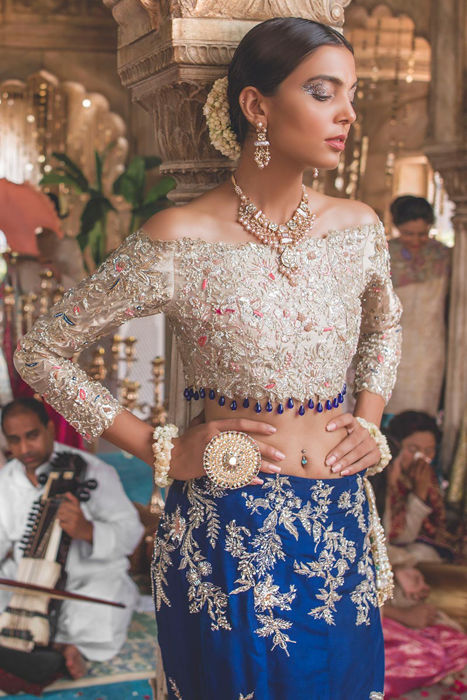 Blue lehanga choli
