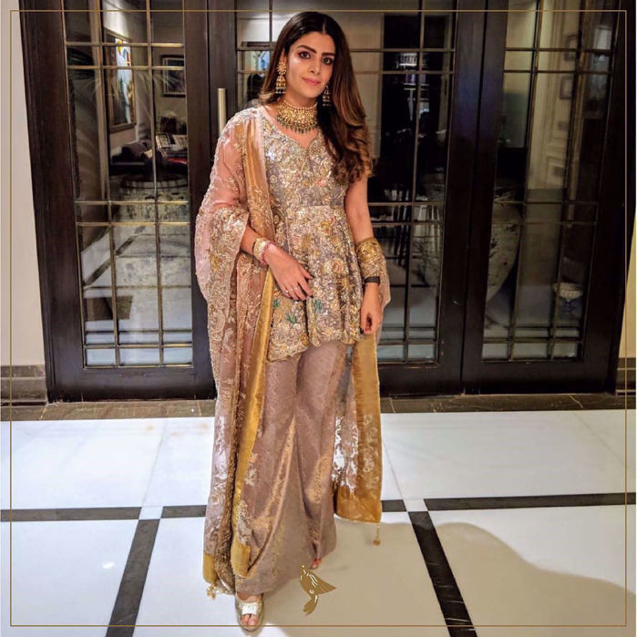 Picture of Priyanka Narang from @hazoorilallegacy looking gorgeous in our intricate Lilac Peplum Ensemble for a Wedding Occasion in Delhi!
