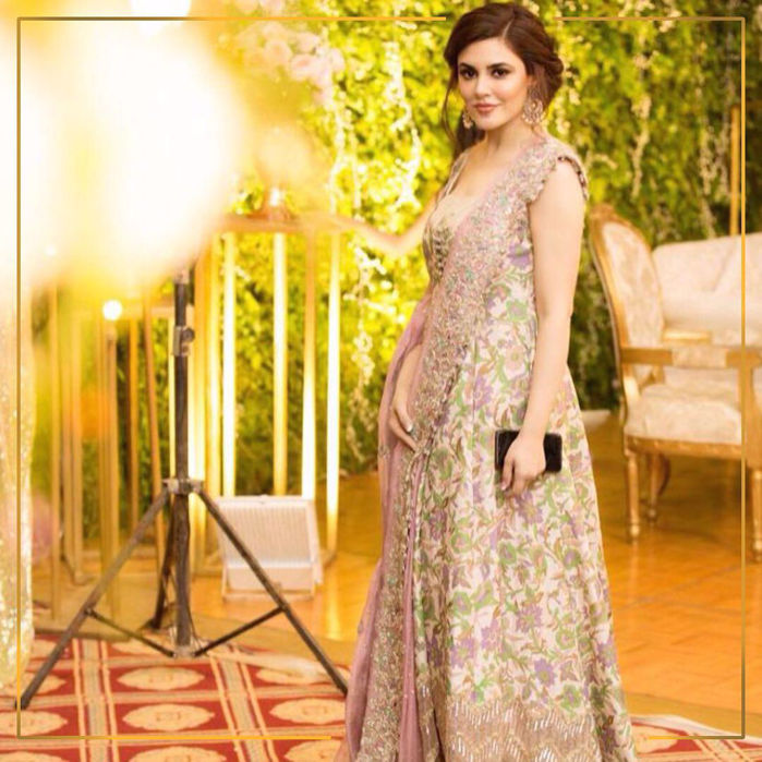 Picture of Ammara Hikmat is a vision at Hamza and NaimalΓÇÖs wedding in a bespoke Sozan Kaar peshwaas