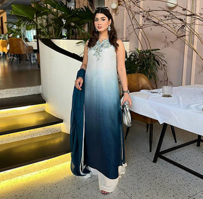 Picture of Aiman Qureshi in our Blue Ombre outfit