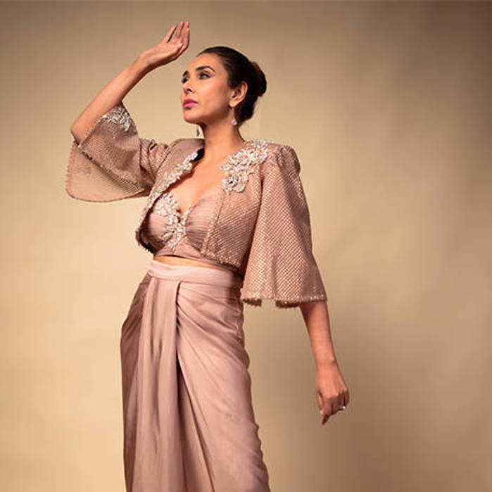 Picture of Lisa Ray in our Nude Sarong Rose outfit